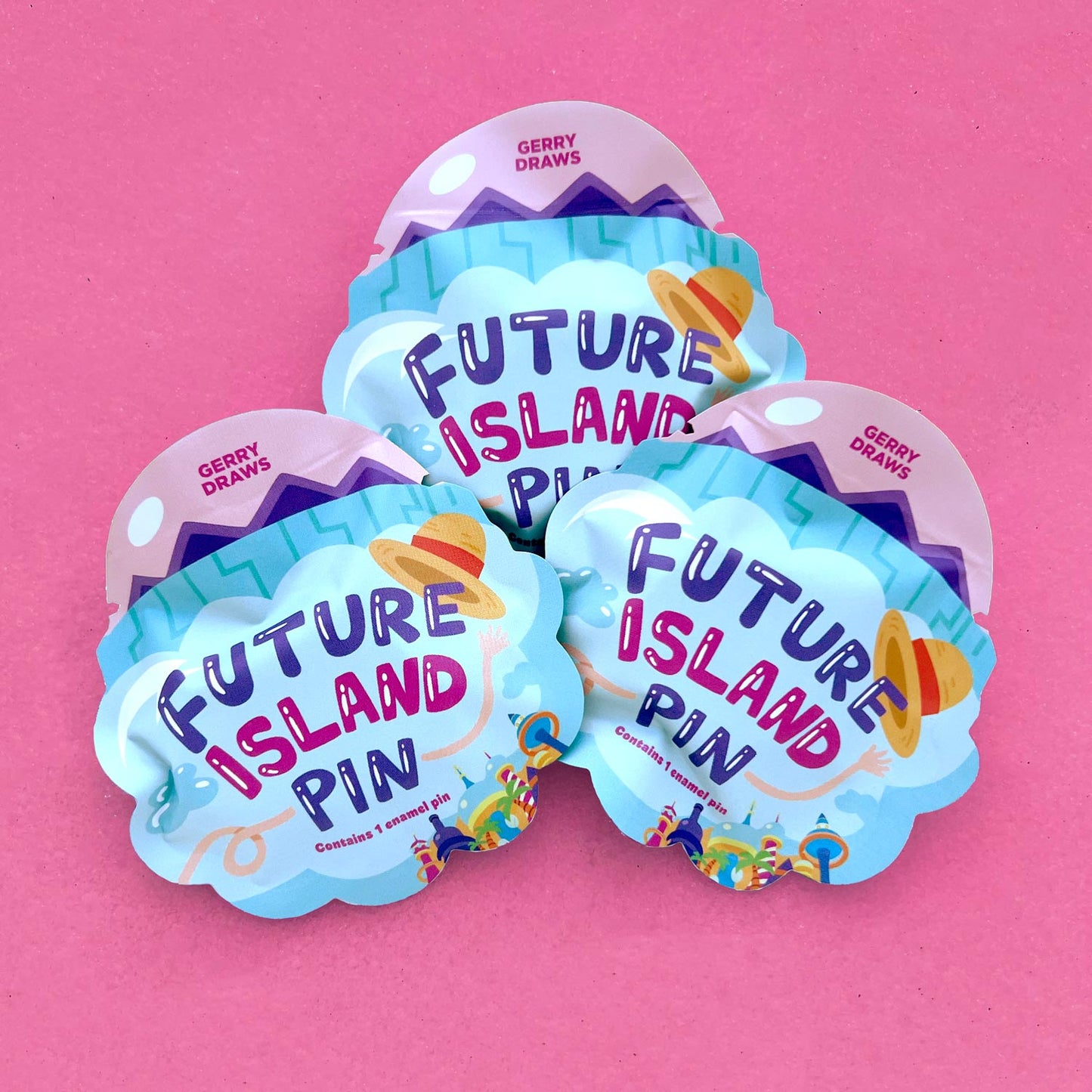 Future Island Enamel Pins